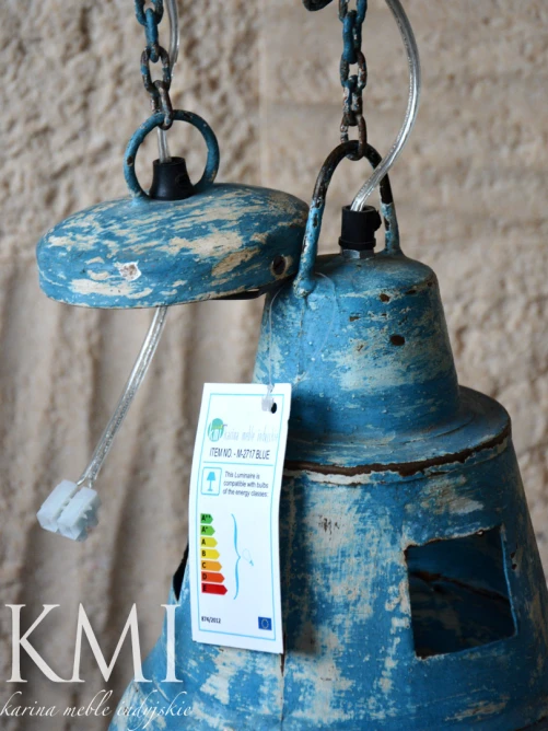 lampa vintage | loft colors M-2717 niebieska