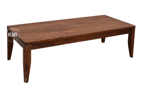 Duży stolik kawowy 140 cm – lite drewno akacja, kolor brąz, styl loft i klasyczny