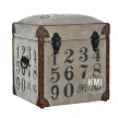 meble vintage | kufer - pufa loftowa z nadrukami