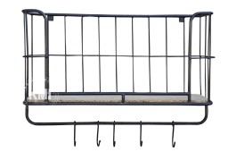 Industrialna półka wisząca BAKERS – metalowa z haczykami, loft