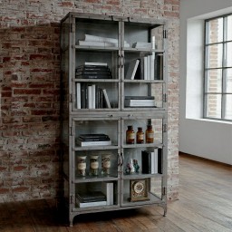 Loftowa Przeszklona Witryna Metalowa 90 cm | Meble Industrialne