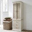 meble hampton wąska szafa drewniana żaluzjowa bieliźniarka 60cm mango bielone