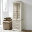 meble hampton wąska szafa drewniana żaluzjowa bieliźniarka 60cm mango bielone