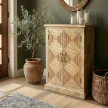 meble rustykalne komoda drewniana malibu wąska 70x30 cm drewno mango styl coastal