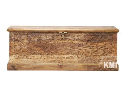 Skrzynia Rzeźbiona 120 cm Drewno Mango Naturalne | Meble Orientalne