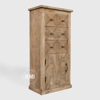 waska komoda drewniana malibu z rzezbionymi frontami meble rustykalne