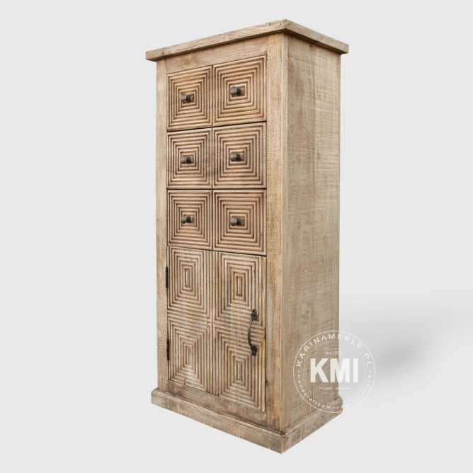 komoda drewniana w stylu coastal widok z boku meble rustykalne