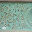 detale ręcznego rzeźbienia frontu mandale turkusowe przetarcia shabby chic