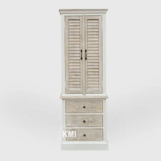 Wąska Szafa Żaluzjowa 60x180 Drewno Mango | Meble Hampton