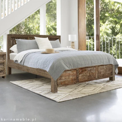 Meble Orientalne | Łóżko Rzeźbione Shanti 160x200 Drewno Mango