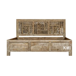 Meble Orientalne | Łóżko Rzeźbione Shanti 160x200 Drewno Mango