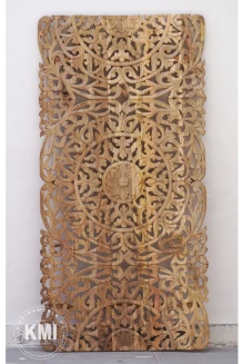Meble Indyjskie | Rzeźbiony Panel Zagłówek Drewniany 180 cm Mango