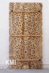Meble Indyjskie | Rzeźbiony Panel Zagłówek Drewniany 180 cm Mango
