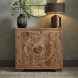 Komoda Indyjska Mandala – Orientalne Meble z Litego Drewna Mango