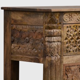 Konsola Indyjska Rzeźbiona 120 cm | Szafka pod Umywalkę z Drewna Mango