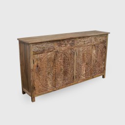 Meble Indyjskie | Duża Komoda Rzeźbiona Mandala 195 cm Mango