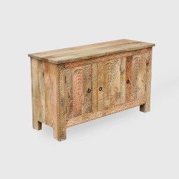 Meble Indyjskie | Komoda Rzeźbiona 130 cm Mango Naturalne