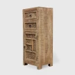 meble indyjskie rzeźbione ornamenty w stylu boho waska komoda shanti