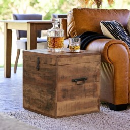 Wielofunkcyjna Skrzynia ze Starego Drewna 45 cm | Meble Loftowe