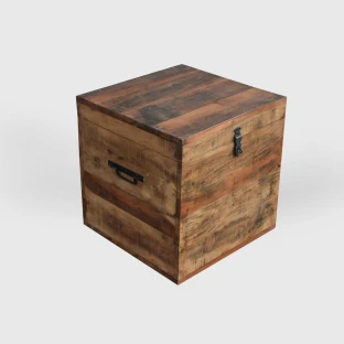 Wielofunkcyjna Skrzynia ze Starego Drewna 45 cm | Meble Loftowe