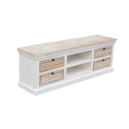 Szafka RTV Hampton 175 cm z szufladami i półką | meble bielone