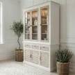 kredens hampton 150 cm farba kredowa i naturalne drewno mango nadmorski styl farmhouse