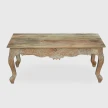prostokątny stolik drewniany do salonu 120cm rzeźbiona rama solidny blat
