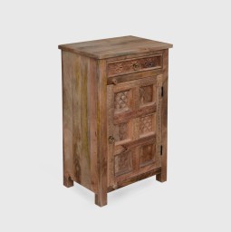 Szafka Orientalna 60 cm Jasny Orzech | Komoda Indyjska Rzeźbiona