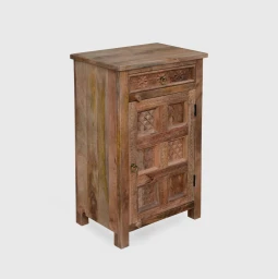 Szafka Orientalna 60 cm Jasny Orzech | Komoda Indyjska Rzeźbiona