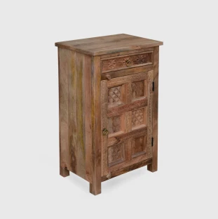 Szafka Orientalna 60 cm Jasny Orzech | Komoda Indyjska Rzeźbiona