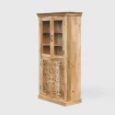 drewniana witryna z przeszkleniem profil boczny prawy meble indyjskie
