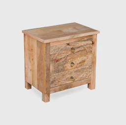 Komoda Indyjska Rzeźbiona 60 cm | Szafka Nocna z Drewna Mango Mandala