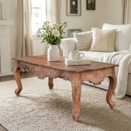 Meble Orientalne | Stolik Drewniany Rzeźbiony 120 cm Lite Drewno Mango