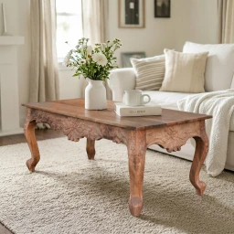 Meble Orientalne | Stolik Drewniany Rzeźbiony 120 cm Lite Drewno Mango