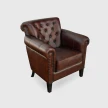 wygodny fotel skórzany 87cm gruba poducha siedziska pikowanie chesterfield meble loftowe