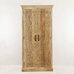 Meble Indyjskie | Szafa Rzeźbiona Sanvi 100 cm Drewno Mango
