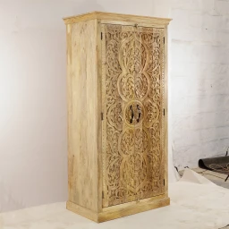 Meble Indyjskie | Szafa Rzeźbiona Sanvi 100 cm Drewno Mango