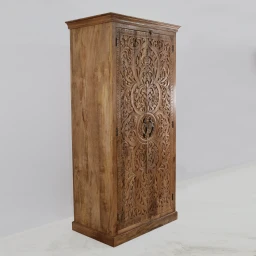 Meble Indyjskie | Szafa Rzeźbiona Drewniana 100 cm Mango Orzech