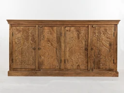 Meble Indyjskie | Komoda Rzeźbiona Elephanta 180 cm Mango Orzech