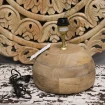 lampa drewniana stołowa vivien podstawa w kształcie półkuli z drewna mango 24cm