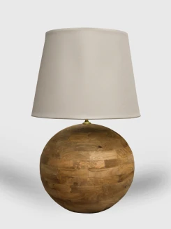 Lampa Drewniana Kula 38 cm z litego drewna | Lampa Indyjska i Loftowa