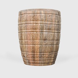 Meble Drewniane | Stolik Rzeźbiony Okrągły 44 cm Mango Naturalne