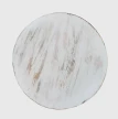 okrągły blat stolika z góry biała farba mocno przecierana styl shabby chic woskowane drewno