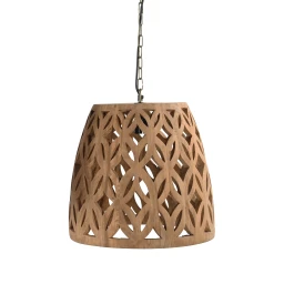 Lampa Drewniana Sufitowa Ażurowa 40 cm Mango Orientalna