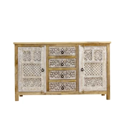 Rzeźbiona Komoda Boho 150 cm z Litego Drewna Mango | Meble Indyjskie