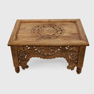Meble Orientalne | Stolik Kawowy Rzeźbiony 90x60 cm Drewno Mango 