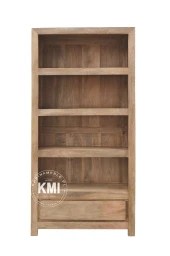 Meble Drewniane | Nowoczesna Biblioteczka z Szufladą 90 cm Mango