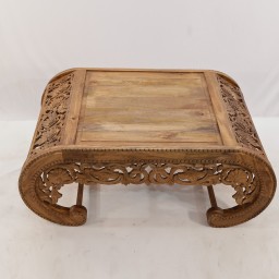 Meble Orientalne | Stolik Rzeźbiony 120 cm Mango Jasny Brąz