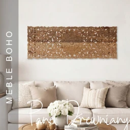 Meble Boho | Panel Drewniany Rzeźbiony 150x50 cm Mango Naturalny