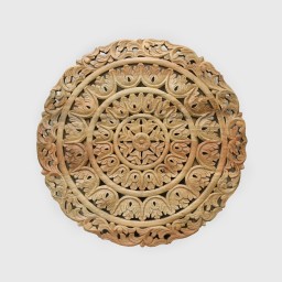 Panel Rzeźbiony Mandala 90 cm Mango Naturalne | Meble Indyjskie